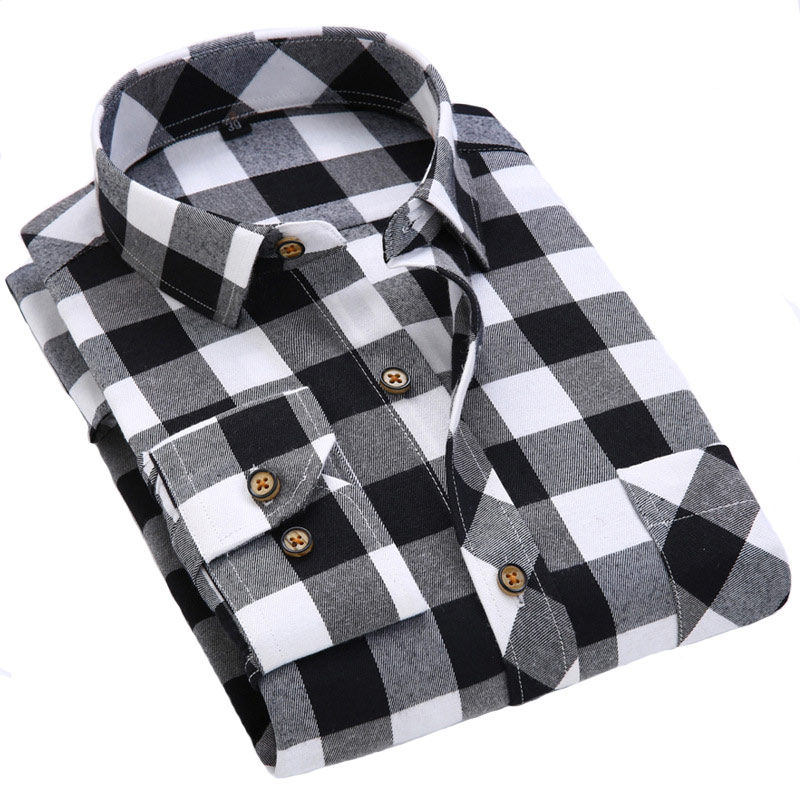 Camicia Classica A Quadri Bianchi E Neri Saveone