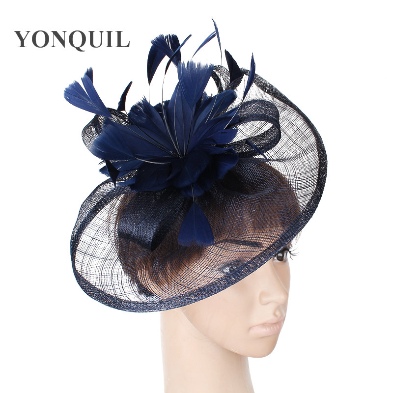 

Multiple colors sinamay fascinator base hair accessories with feather hairbands bridal decorative hats women wedding party DIY hair clips