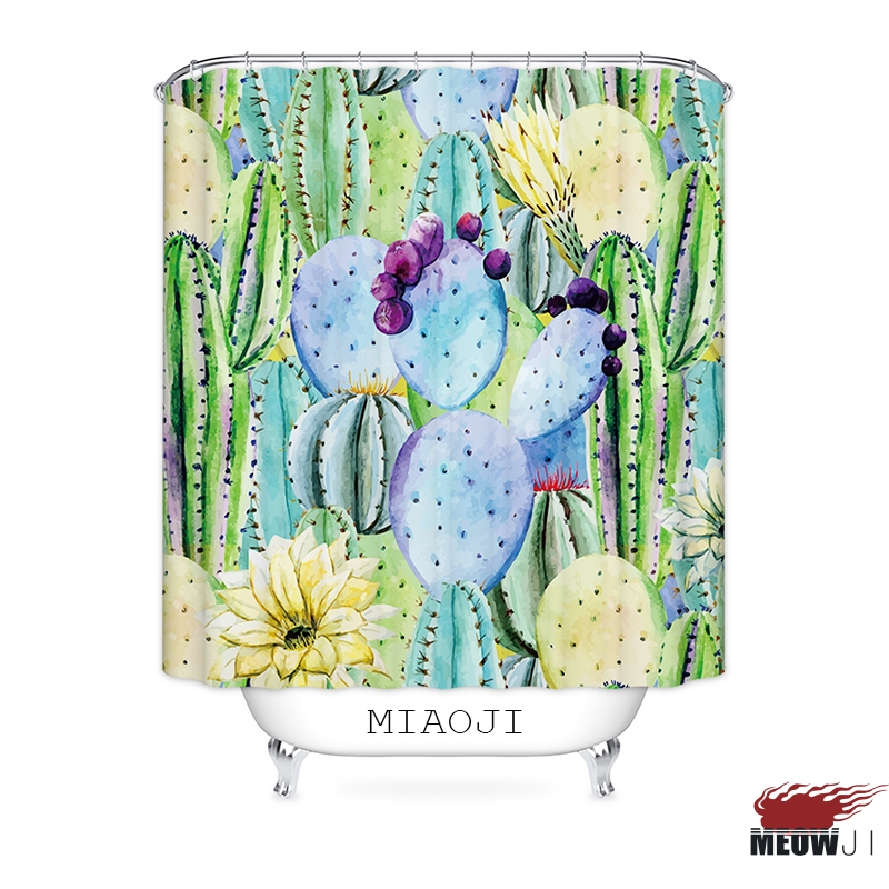 

MIAOJI] Passionate Cactus Plants Shower Curtain Multi Sizes Bathroom Curtain Decor Free Shipping
