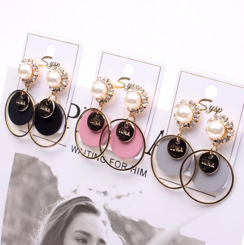 

jewlery letters pendant charm earrings double circle round earrings simple for party for women hot fashion