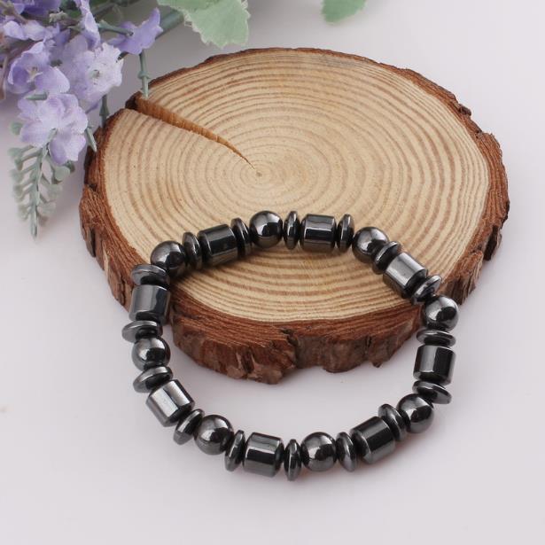 

Fashion magnet bracelet with simple beaded elastic magnetic bracelet black magnetite healing bracelet ladies hot sell