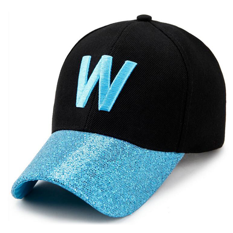 

6colors W Shining Letters Baseball Cap Man Cap Women Fitted Hat Sun Hat Wholesale Luxury Designer Autumn / Winter DHL/ Fedex Free ship, Remark colors