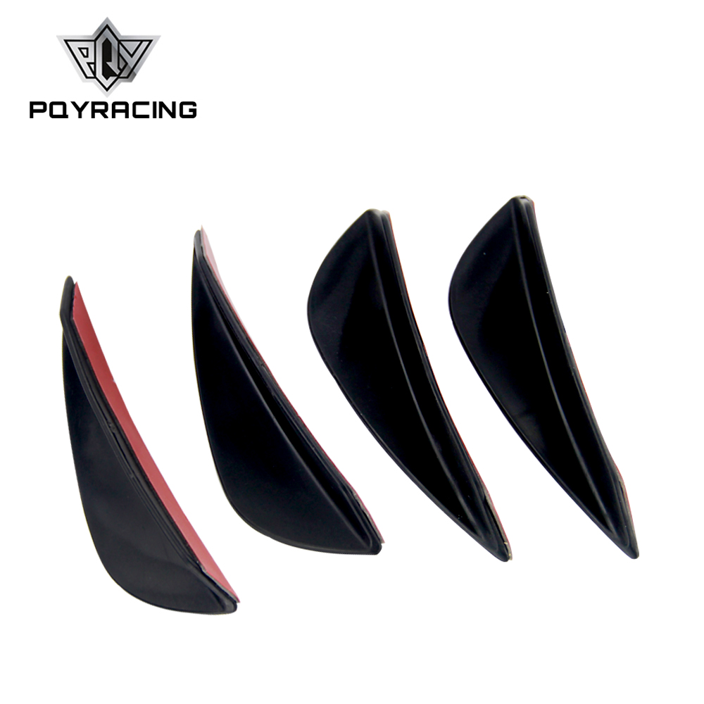 

HOT New Universal 4pcs Fit Front Bumper Lip Splitter Fins Body Spoiler Canards Valence Chin PQY-SFB01-4