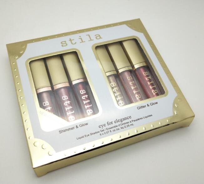 

Makeup 6 Colors Eye For Elegance Stila Liquid Eyeshadow set 6 pcs Travel Shimmer Glitter Liquid Eye Shadow Kit palettes, As picture show