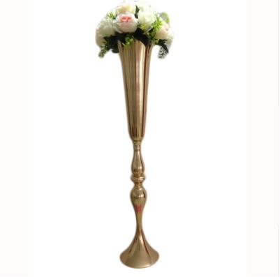 

Elegant metal 88 cm Tall Sparking Gold Wedding flower vase Table Centerpieces Wedding decoration flower stand tall vases