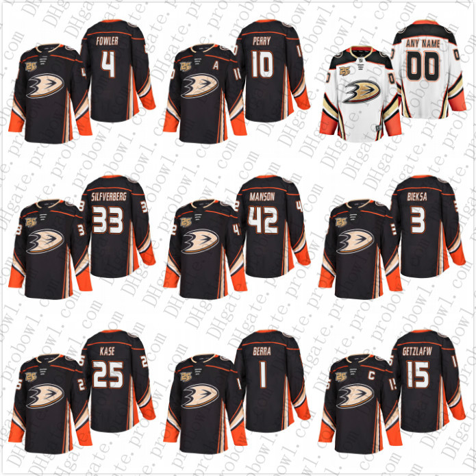 

Mens 15 Ryan Getzlaf Anaheim Ducks 25th 10 Corey Perry Jakob Silfverberg 3 Kevin Bieksa Anniversary Commemorative Hockey Jersey Black White, White w/100th patch