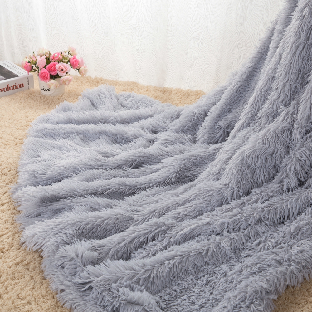 

Super Soft Long Shaggy Fuzzy Fur Faux Fur Warm Elegant Cozy With Fluffy Sherpa Throw Blanket