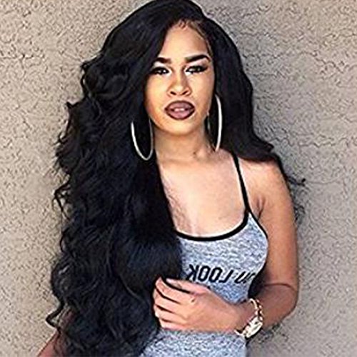 

Pre plucked 360 Lace Frontal Wig Full Natural Wave Brazilian Remy Human Hair Wigs for Black Women wet wavy Glueless 250% Density diva1, Natural color