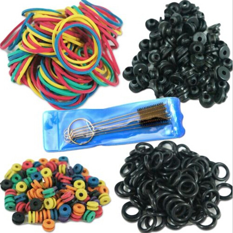 

YILONG Hot Selling Tattoo Accessories Tattoo Supplies Rubber + O-Rings A-bar Grommet Nipple Bands machine Cleaning Brush free shipping
