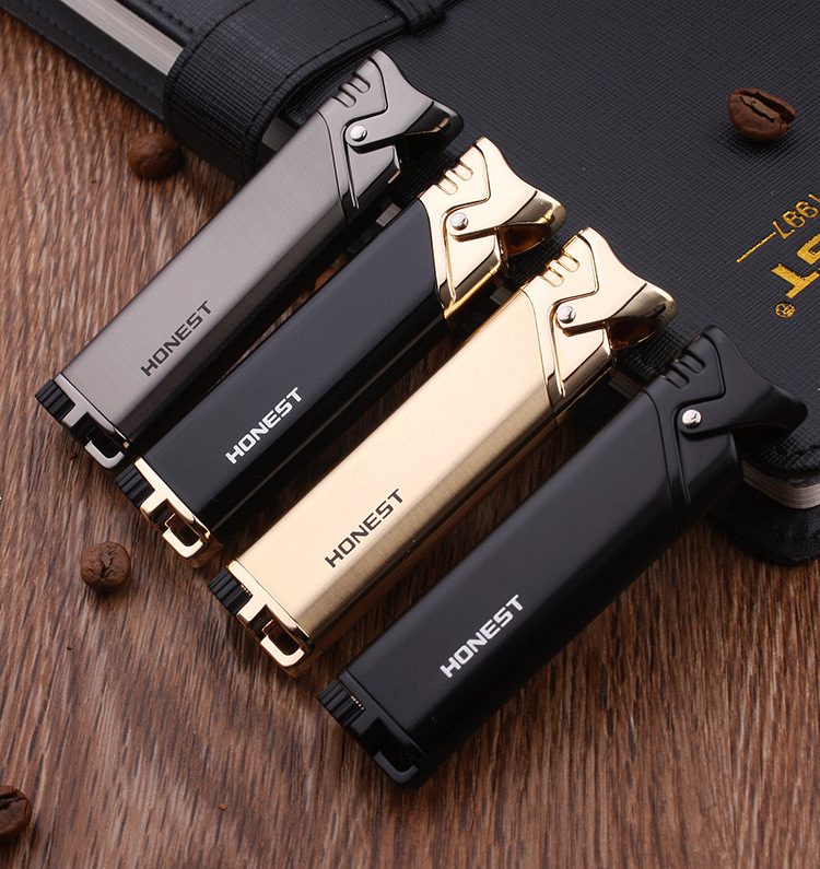 

New Arrival Hot Honest Torch ultra-thin Slender Strip, Straight Wind, Inflatable Gas Lighters, Metal Blue Flame