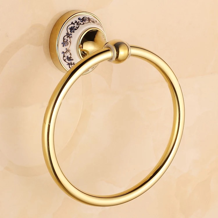 

copper towel Ring Wall Mount Chrome Towel Ring,Towel Holder,Towel Bar Bathroom Accessories Useful for Bathroom, Gold;silver