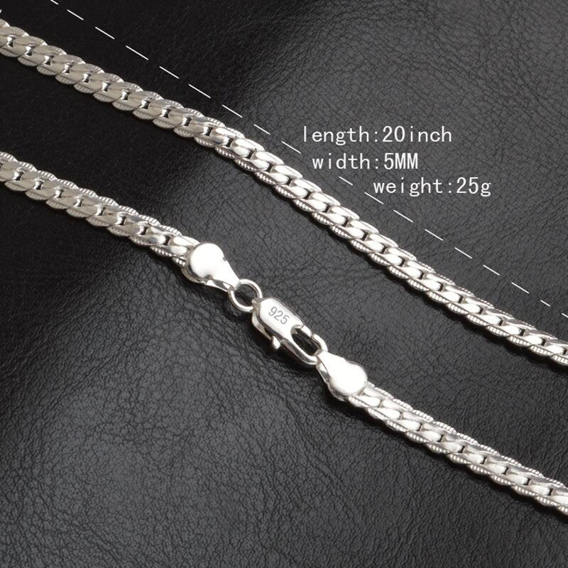 Hommes /& Femmes Fashion 925 Sterling Argent Collier Chaîne Bijoux Vente chaude!