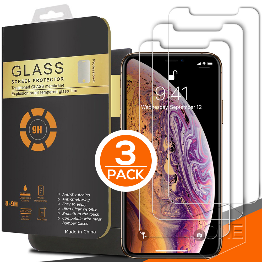 

3 Packs Tempered Glass Screen Protector For NEW Iphone 14 13 12 PRO MAX 11 X XR XS MAX 6 6S 7 8 plus 0.26mm 2.5D Rounded Edge 8plus