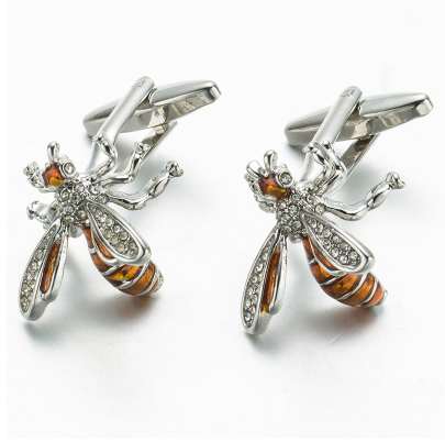 

VAGULA New Enamel Bee Cuff links Men French Shirt Cufflinks Creative Brass Gemelos 396