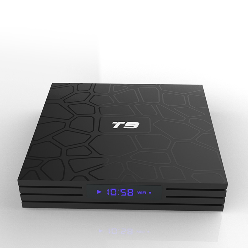 

T9 Android 9.0 Tv Box Quad Core 4GB 32GB RK3318 2.4G Wifi H.265 with Led Displayer