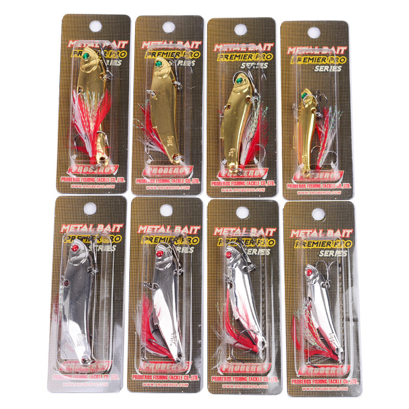 

Brand Metal Jigs VIB Crankbaits BKB Hooks with Feather 14g 21g 28g 35g Silver Gold Iron Minnow Spinnerbaits Fishing Lure