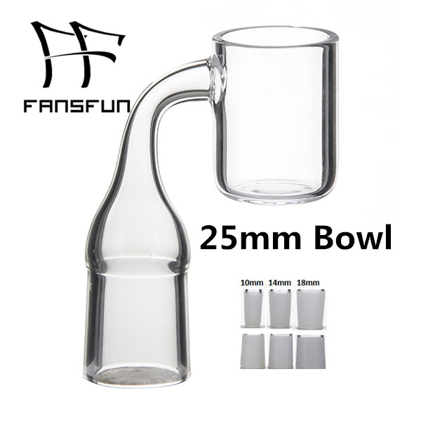 

2mm Flat Top Quartz Banger With Dia 25mm Bowl Fit 20mm Insert Bowl 10mm14mm18mm Male Female Clear Joint For Dab Rigs Wholesale 621
