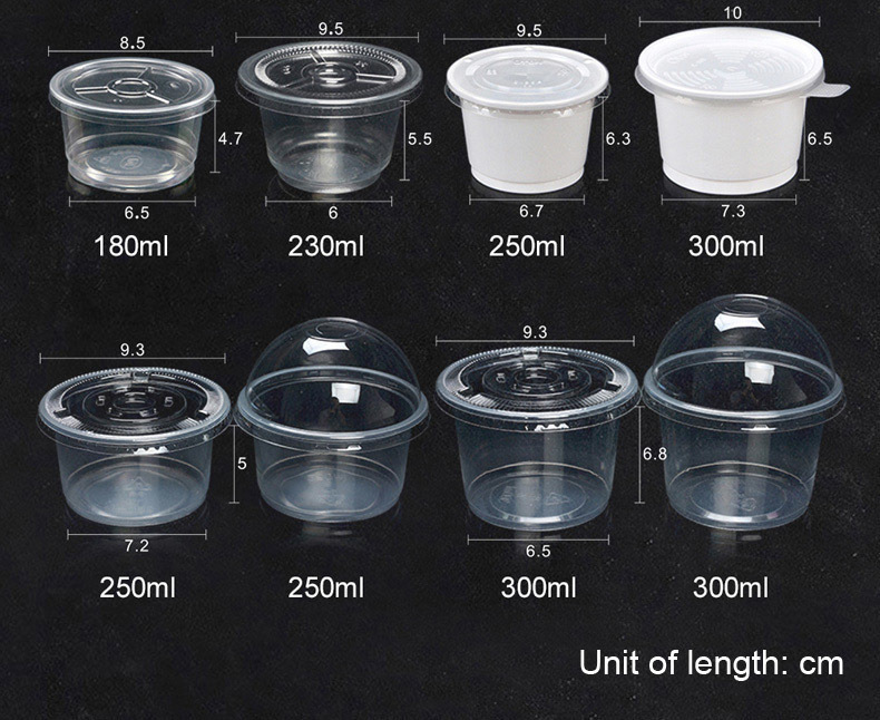 2021 120ml/4oz Thickening Disposable Plastic Pudding Cups With Lid