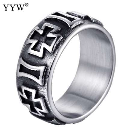 

Punk Rock Style Ring Mens Fashion Finger anillo Hip Hop Ring Size 8/9/10/11/12 Retro Titanium Steel Rings for Men Jewelry