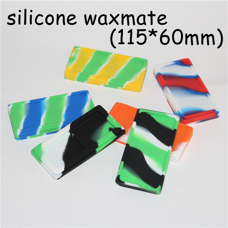 

Hot silicone oil waxmate container jars dab wax flat waxmate square container large food grade silicon dry herb dabber box tool, Mix colors