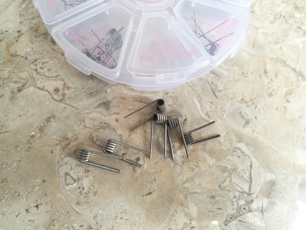 

8 in 1 Coil Box Kit NI80 Prebuilt Alien Quad Hive Tiger Mix Twisted Flat Fused Clapton Premade Wrap Coil Nichrome 80 Wires