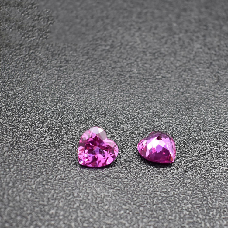 

200pcs/Lot 3# Rose Synthetic Corundum 4-11mm Heart Shape Machine Cut Synthetic Loose Stones For Jewelry Setting Free Shipping