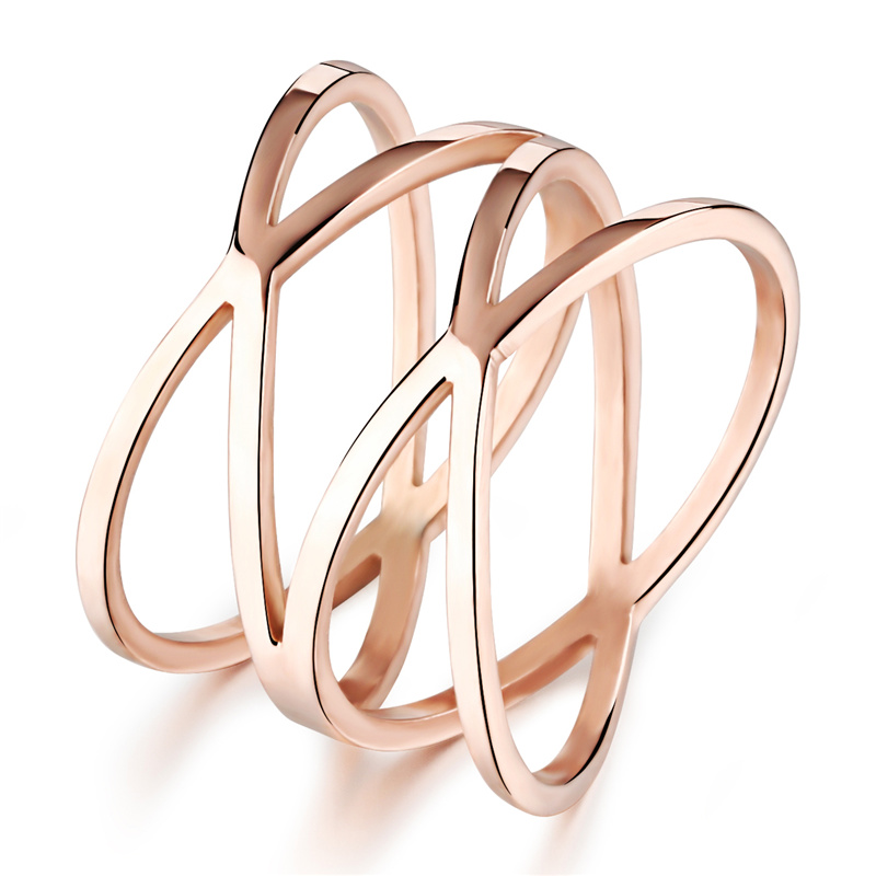 

Rose Gold Color Stainless Steel Ring For Women Vintage Fashion Jewelry Finger Rings Female Birthday Gift OR461, Silver