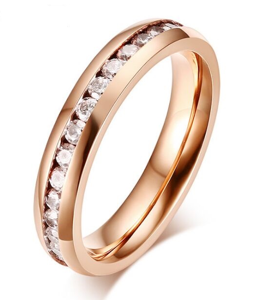 

Free Shipping IP rose gold plated stainless steel eternity ring for men and women