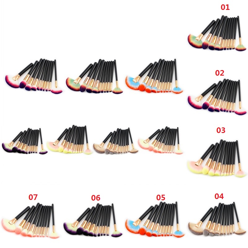 

10 pcs Makeup Brushes Set Make Up Synthetic Hair Smooth Fan Foundation Eye Shadow Cosmetics Brush Kit Tools Free Shipping