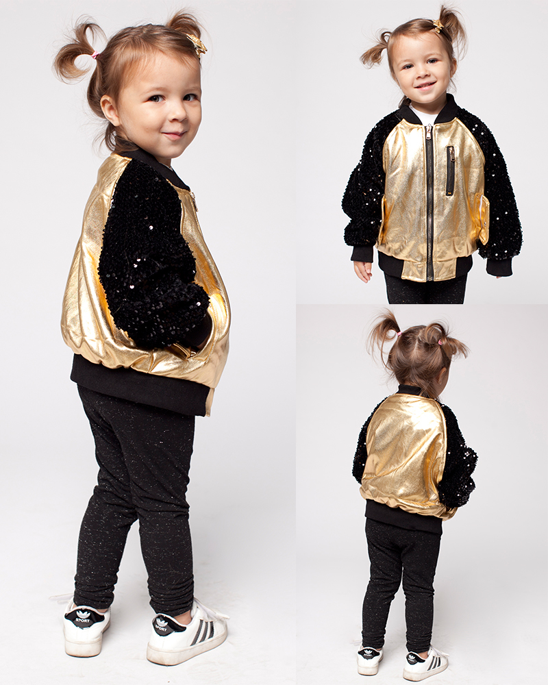 LIMITED EDITION Boutique Metallic Color Sequin Jacket For Kid Girls