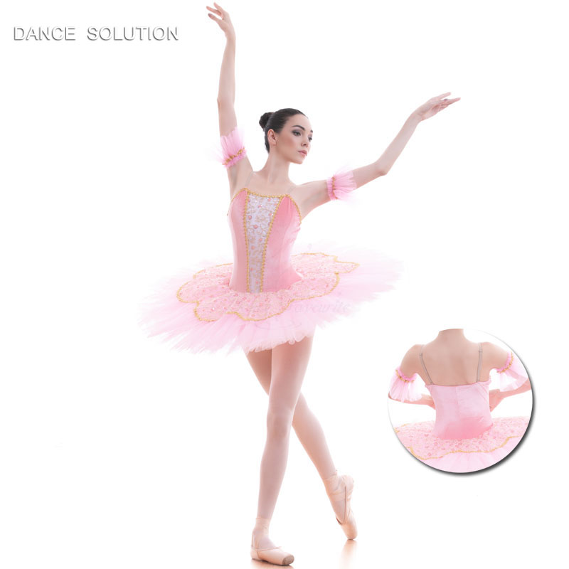 Ballet Tutu Pancake Dance Costume Stage Performance Pre-professional Tutu Girl & Women White Ballet Costumes pink Velvet-image-423618908