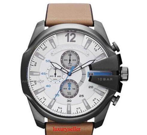 

TOP QUALITY BEST PRICE Luxury Men Watches DZ4280 DZ4281 DZ4290 DZ4291 DZ4292 Oversized Case Mutiple Dials Date Display Leather Strap, Silver