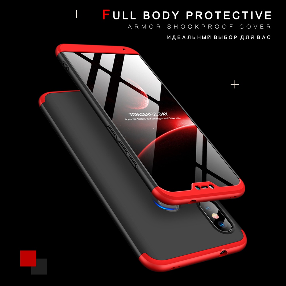 

360 Protective case for Xiaomi Mi A2 Lite Xiomi Redmi 5 Plus Note 6 Pro 4X S2 5A Mi Max3 A1 8SE Coque, Red