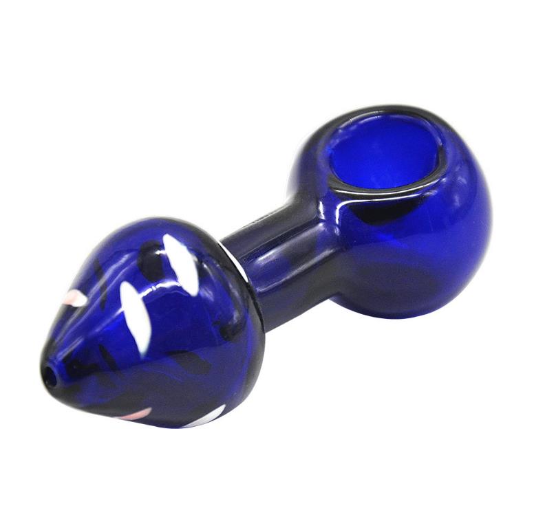 

New style glass pipe with unique blue shape and portable mini pipe