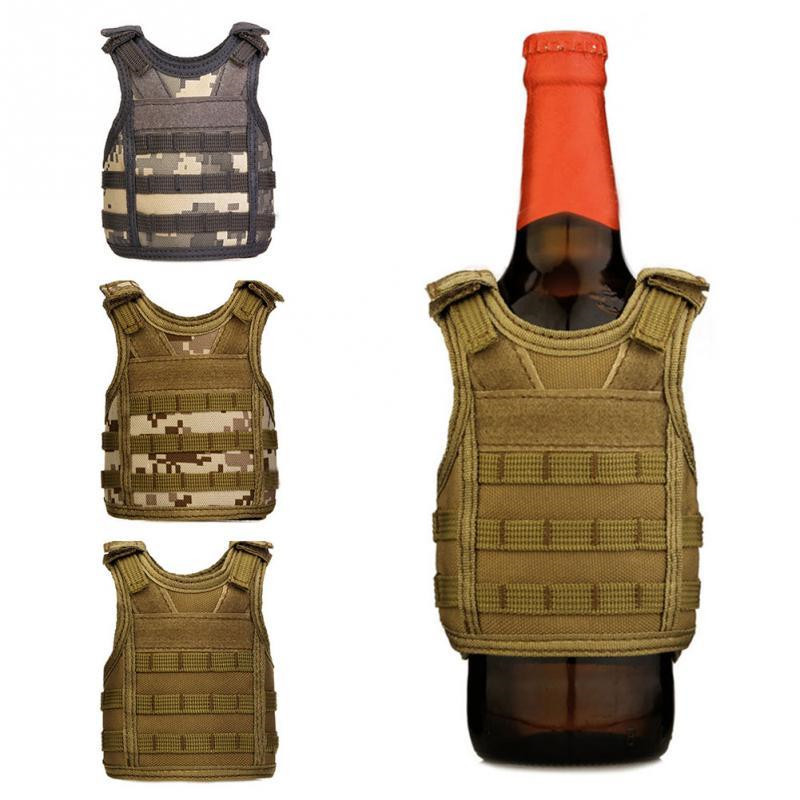 Mini T/áctico Militar Chaleco de Botella de Cerveza Enfriador de Bebidas Ajustable Soporte para Bebidas Navidad Conjunto de Bebidas KTV Decoraci/ón de Barra Tbest Chaleco de Bebidas Negro