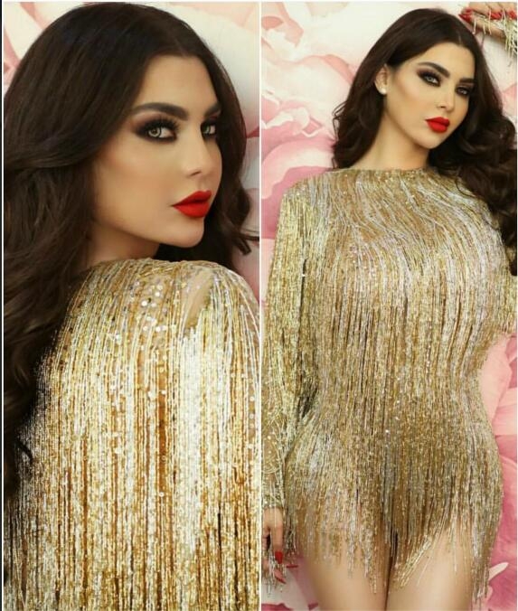 

Evening dress Yousef aljasmi Kim kardashian Long sleeve O-Neck Beaded Tassels Mini Almoda gianninaazar ZuhLair murad Ziadnakad, Same with picture