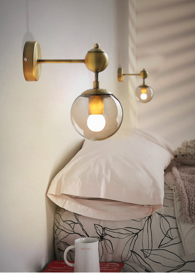 Grosshandel Skandinavische Einfache Retro Wandleuchte American Bedside Lamp Eisen Glaskugel Lampen Von Tengdinglamp 65 24 Auf De Dhgate Com Dhgate