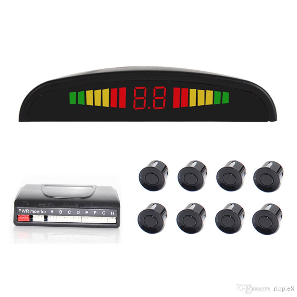 Eight Sensors Car Parking Sensor PZ300-8 PZ312-8 LCD LED Display 4 Front 4 Rear Parking Sensor Automatically Work Free Post ePacket-image-396965478