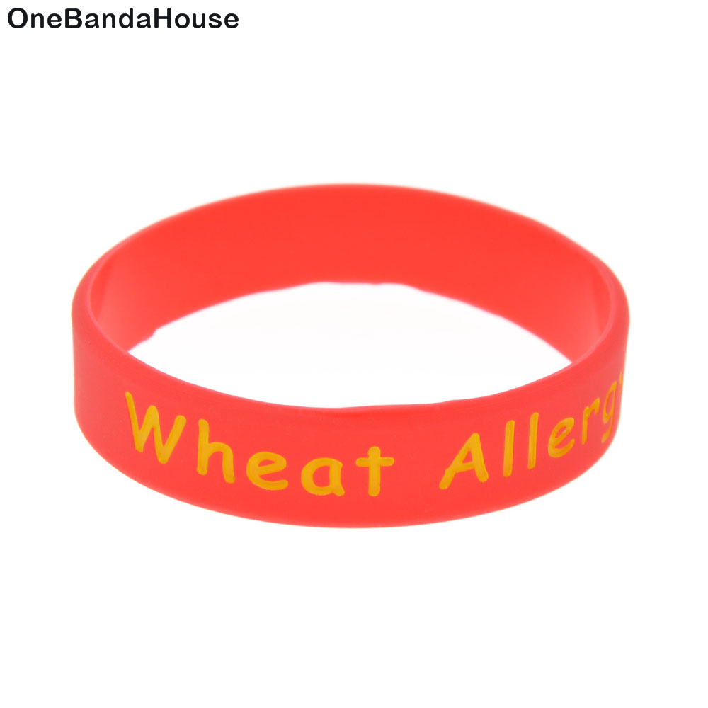 

100PCS Alert Wheat Allergy Silicone Rubber Bracelet Carry This Message As A Reminder in Daily Life