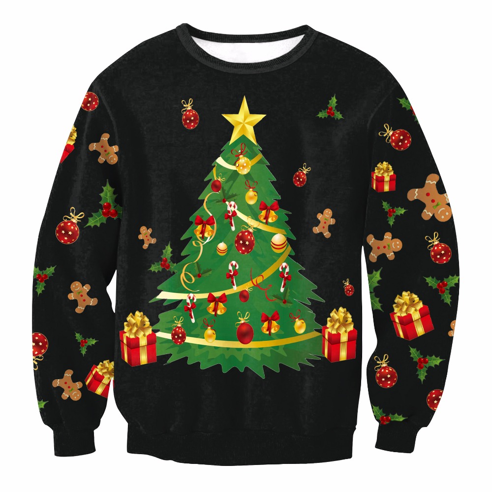 

Christmas Patton Sweater Santa Claus Cute Print Pullover Sweater Jumper Outwear Women's Patterns of Reindeer Snowman Christmas