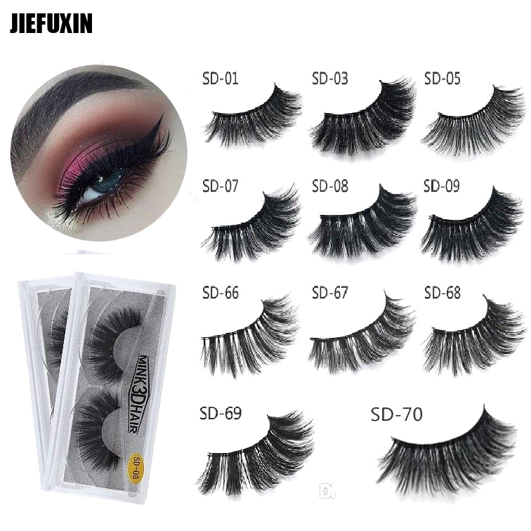 1Pair/lot 3D Mink Eyelashes Hand Made Crisscross False Eyelashes Cruelty Free Dramatic 3D Mink Lashes for Beauty Makeup-image-423735937