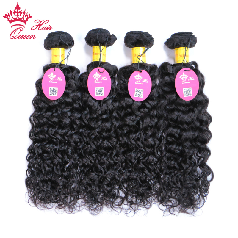 

Queen Hair Official Store Peruvian Water Wave 4 Bundle 100% Virgin Human Hair Weave Natural Color 10-28 Inch DHL Fast Shipping, #1b(natural color)