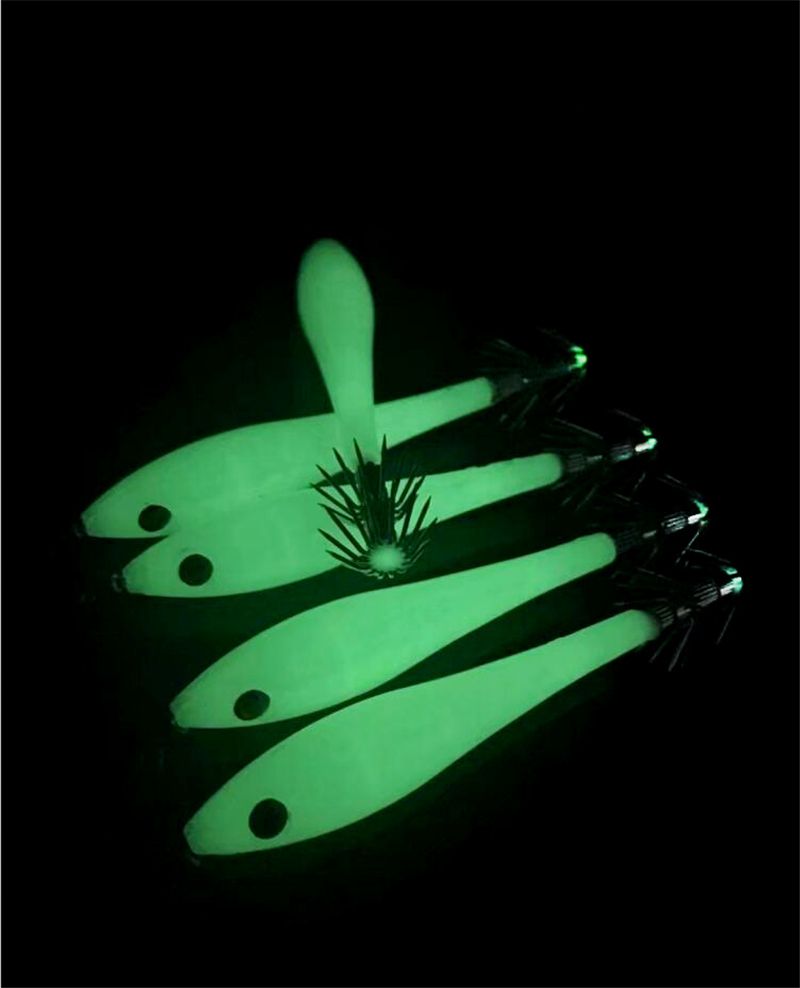 New Luminous Body White Color Pencil Swimbait 6g 9.5cm 3D Eyes Light Laser octopus fishing lure BEST night bait-image-422816804
