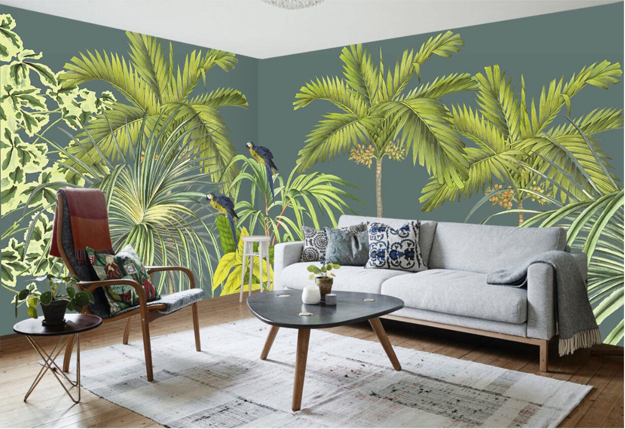 

3d wallpaper custom photo European retro hand drawn medieval rainforest banana mural background wall murals wallpaper for walls 3 d, Picture shows