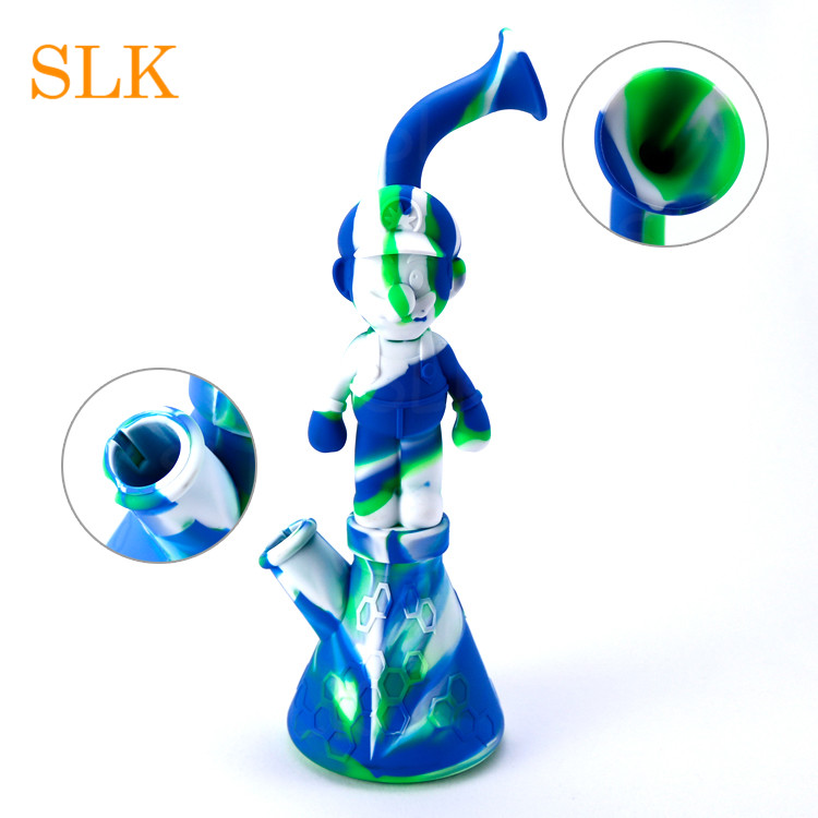 

cartoon character MARI O silicone bubbler mini water pipes shisha glass oil burner silicone smoking pipes for smoking tobacco 11.22'' bongs