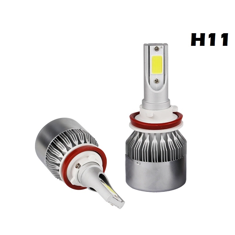 

2Pcs C6 H11 LED Bulb Super Bright Auto Car Headlight 2X36W 7600LM 6000K 24V Single Beam All In One COB Chip Auto bulb