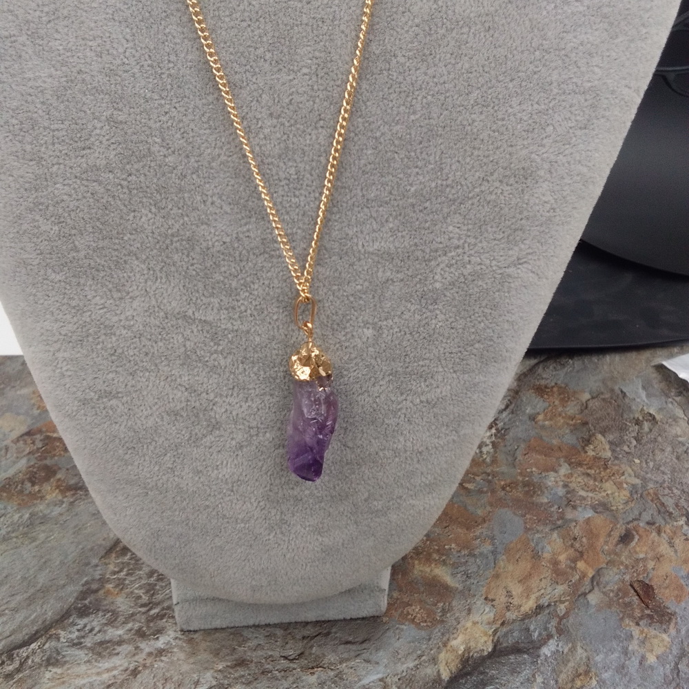 

Western-style natural stone cplorfui crystal necklace multicolor matte fashion pendant chain