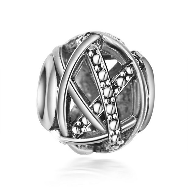 

Wholesale 30pc Silver Charm Beads Hollow Ball European Charms Bead Big Hole Fit Pandora Snake Chain Bracelet & Necklack Fashion DIY Jewelry