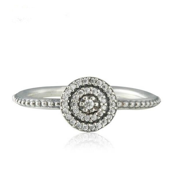 

Compatible with Pandora jewelry ring silver Radiant Elegance Clear CZ rings 100% 925 sterling silver jewelry wholesale DIY For Women