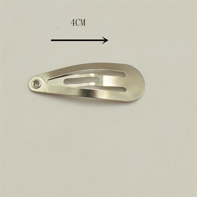 

500pcs 4cm High Quality Elliptical Shape Silver Non Slip Snap Clips Slides Hair Bows Diy jewelry Findings, Blue;slivery